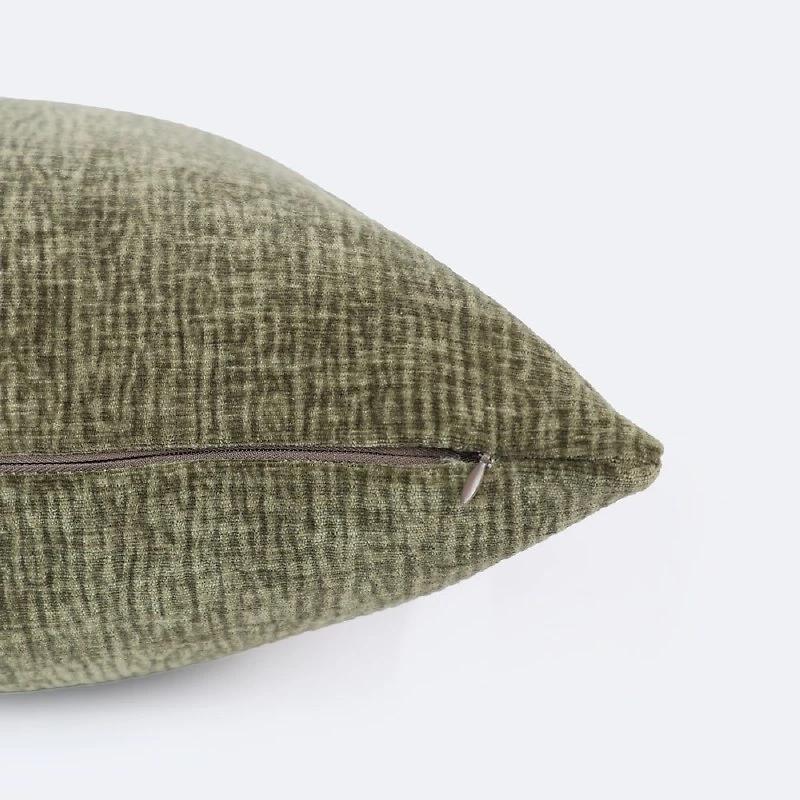 18"x18" Throw Pillow - Olive Velvet