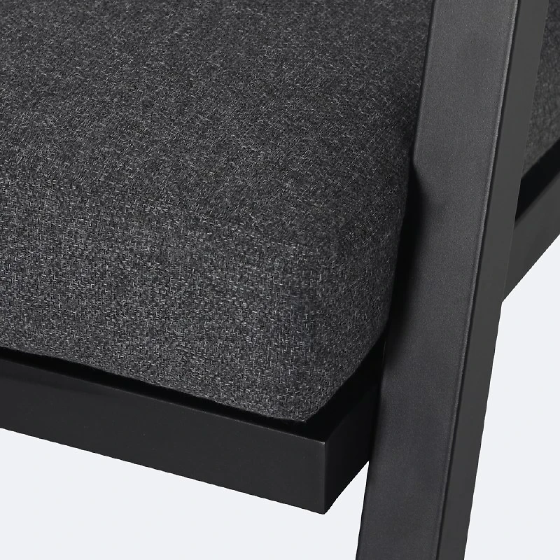 Kyoto Club Chair – Black Frame - Charcoal Cushions