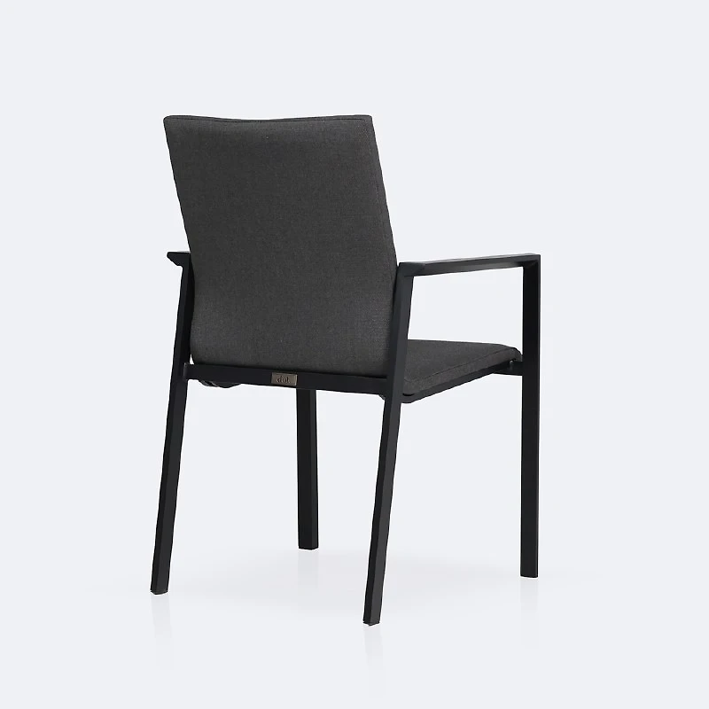 Manhattan Sling Padded Chair - Black Frame / Sunbrella Logan Graphite Sling