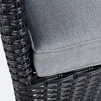 Metro Dining Chair w/ Cushion - Black Wicker