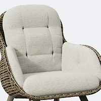 Palm Wicker Set - Taupe Frame / Coffee Wicker / Cream Cushion