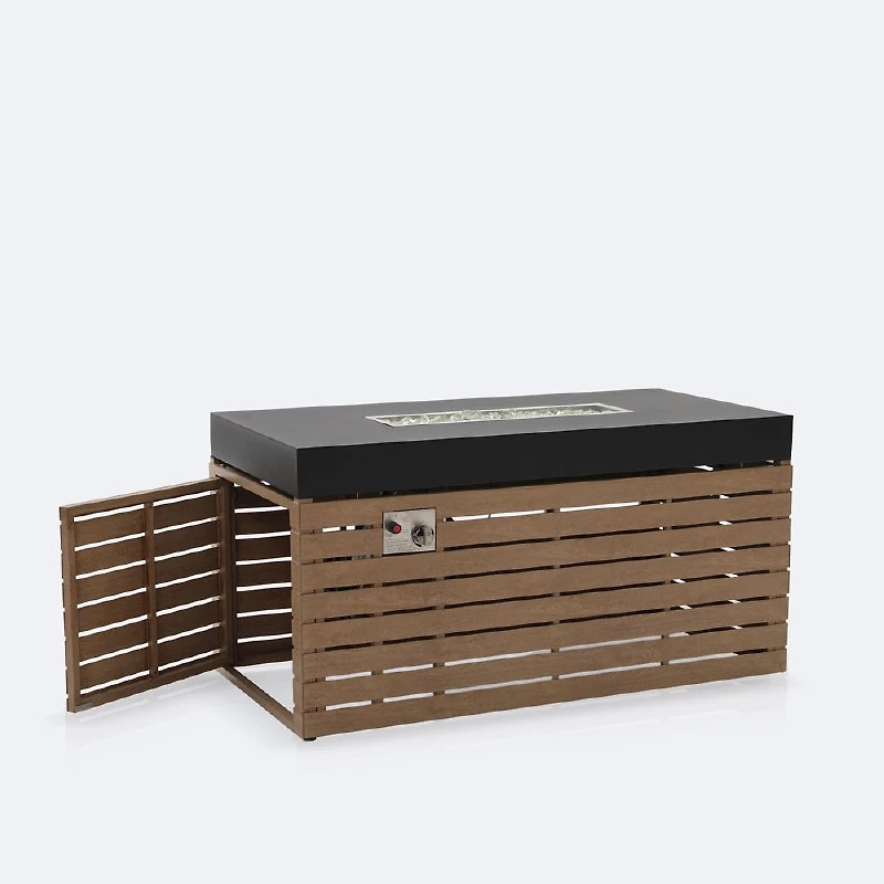 Pire Firepit Table - Woodlook / Black Frame 