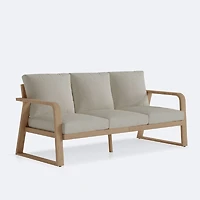 Randall Conversation Set - Woodlook Oak Frame / Limestone Cushions