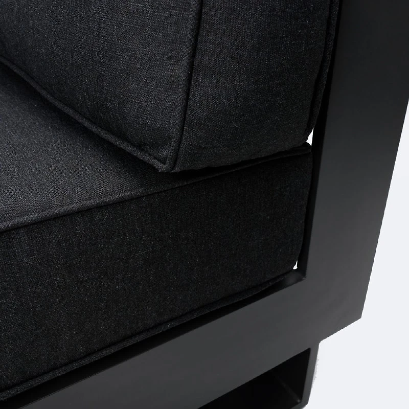 Renfrew Corner Chair -  Black Frame - Carbon Black Cushion