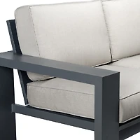 Shoreline Loveseat - Dark Grey Frame, Spectrum Dove Cushions