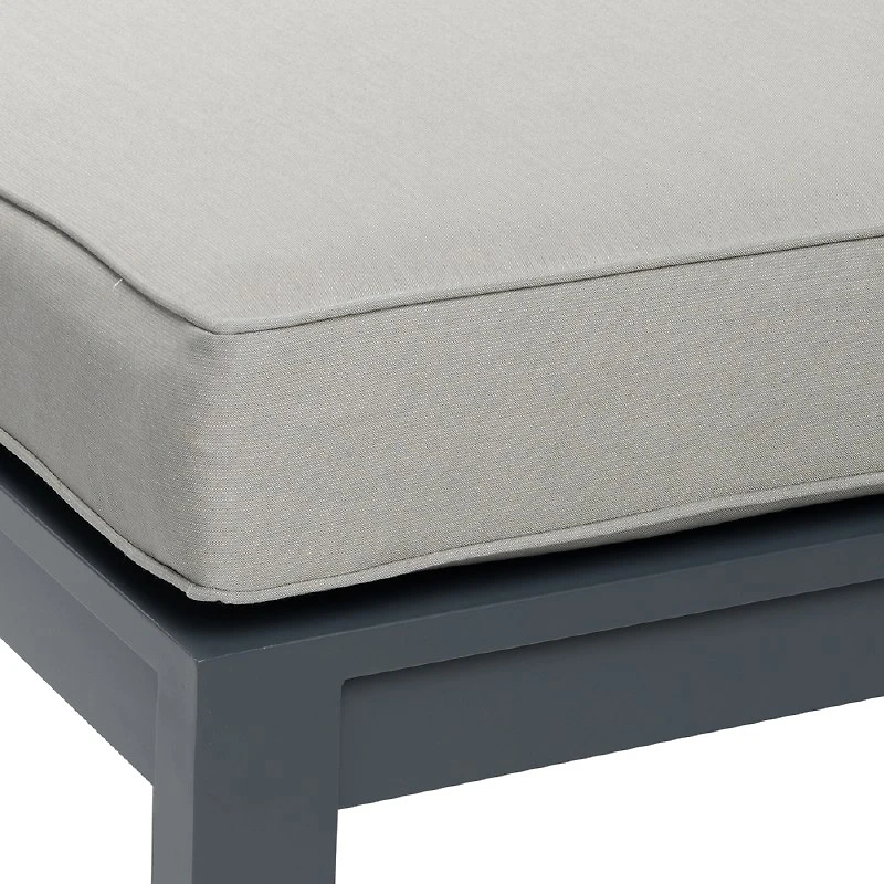 Shoreline Ottoman - Dark Grey Frame, Spectrum Dove Cushion