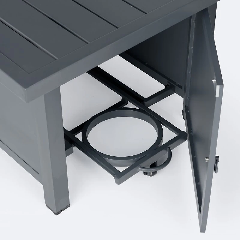 Shoreline 36"x56" Rectangular Firepit Table - Dark Grey
