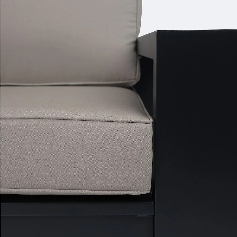 Shoreline Right Hand Facing Loveseat - Black Frame, Cast Shale Cushions