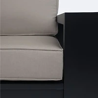 Shoreline Right Hand Facing Loveseat - Black Frame, Cast Shale Cushions