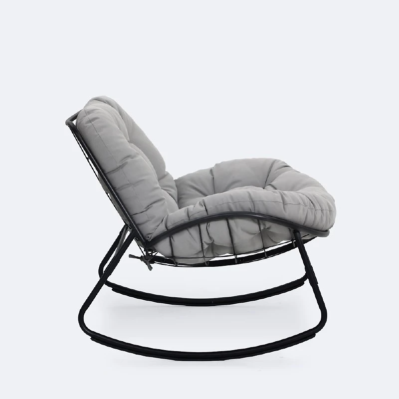 Simmons Rocking Chair - Black Frame - Greige Cushion 