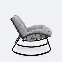 Simmons Rocking Chair - Black Frame - Greige Cushion 