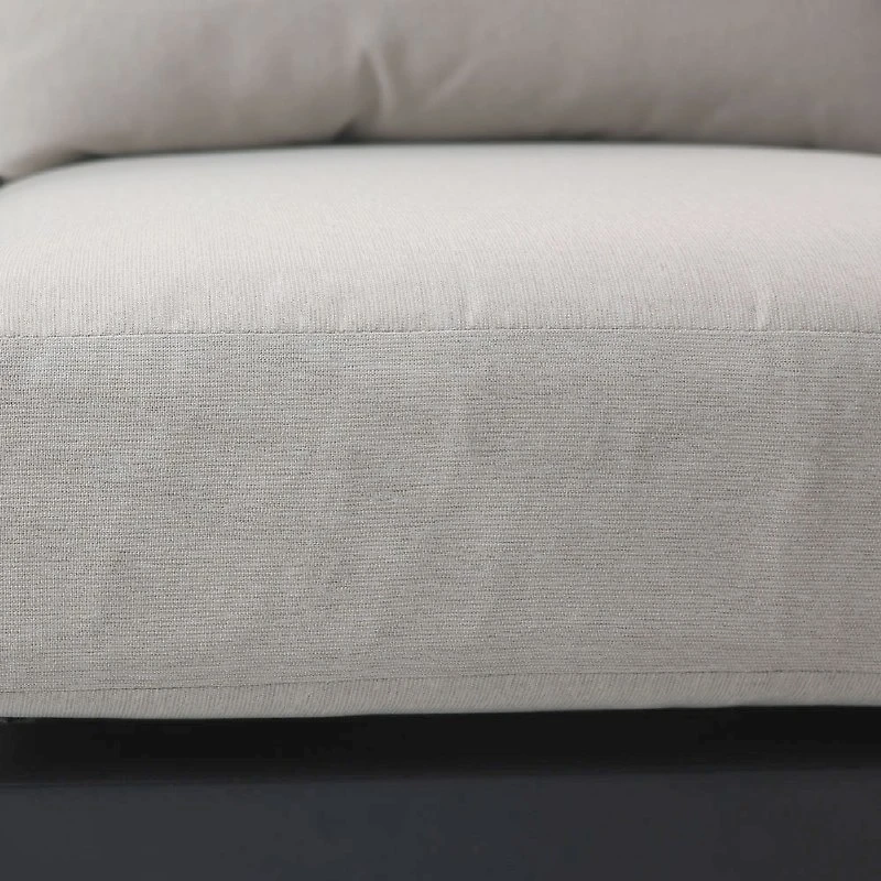 Troy Side Chair- Black Frame - Beige Cushions
