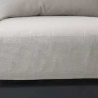 Troy Side Chair- Black Frame - Beige Cushions