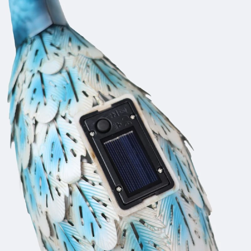 Metal Garden Crane with Solar Lights