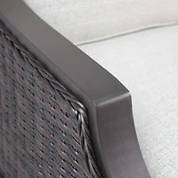 Vienna Sofa - Brown Frame/Wicker, Linen Cushions