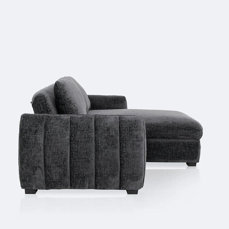 Albus Reversible Loveseat Sectional Sleeper - Charcoal