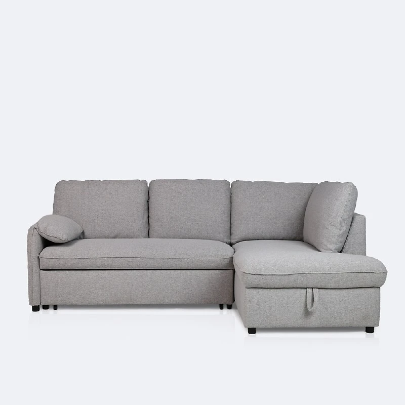 Maddox Right Hand Facing Sleeper Sectional with Storage Chaise - Grey