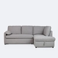 Maddox Right Hand Facing Sleeper Sectional with Storage Chaise - Grey