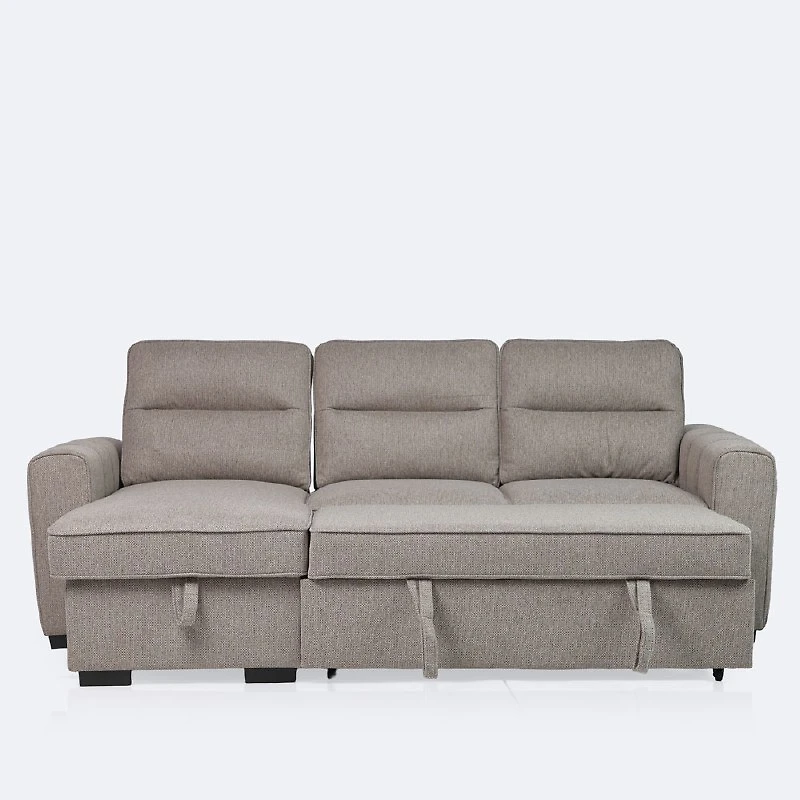 Morris Reversible Sleeper Sectional with Storage Chaise - Taupe