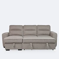 Morris Reversible Sleeper Sectional with Storage Chaise - Taupe