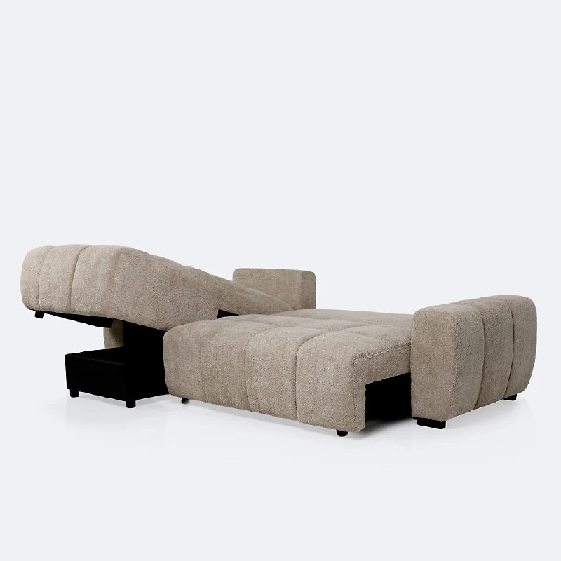 Nomi Left- Hand Facing Sectional Media Sleeper- Latte