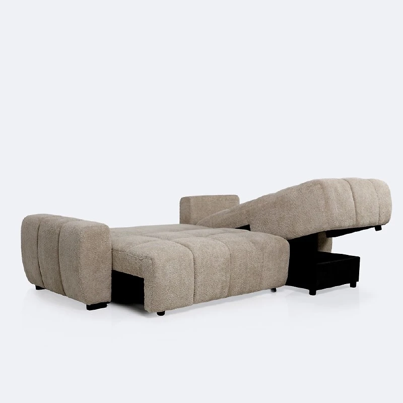 Nomi Right- Hand Facing Sectional Media Sleeper - Latte