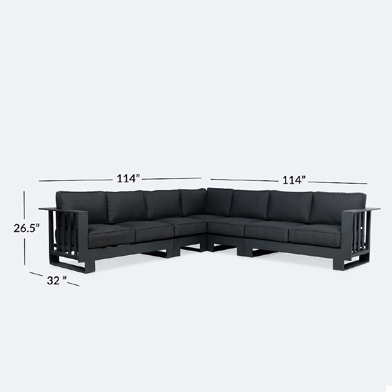 Renfrew Sectional Set - Black Frame