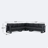 Renfrew Sectional Set - Black Frame