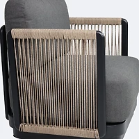 Tova Club Chair - Black Frame, Ash Gray Cushions