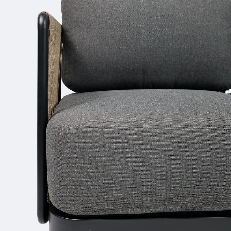 Tova Loveseat - Black Frame, Ash Gray Cushions