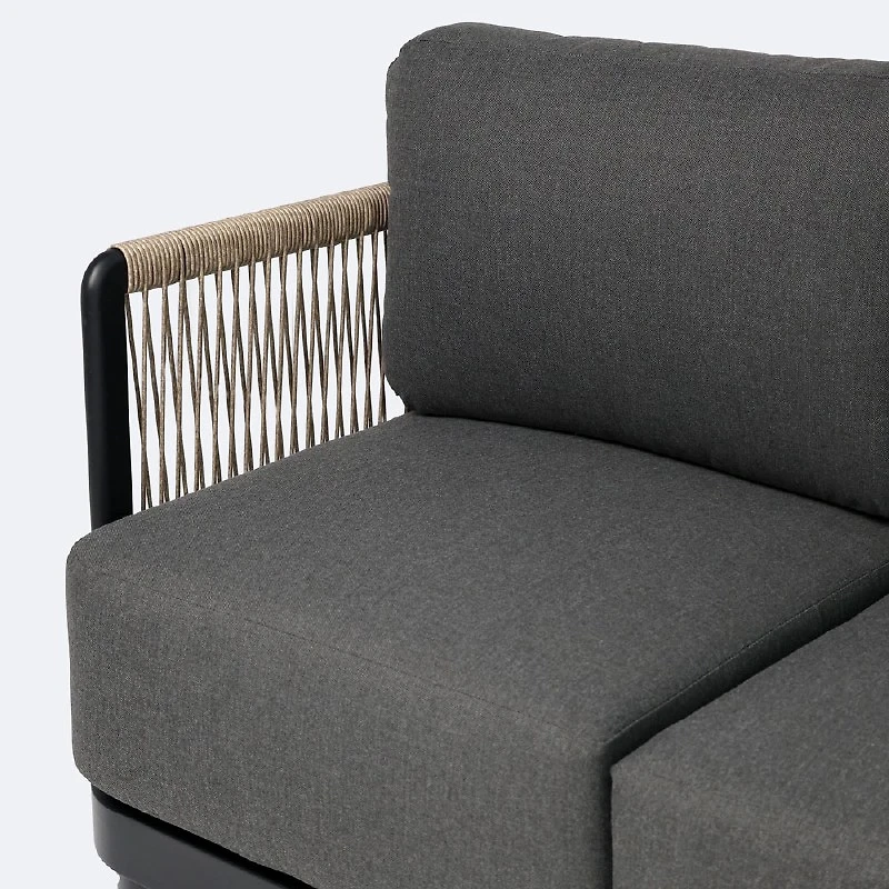 Tova Sofa - Black Frame, Ash Gray Cushions