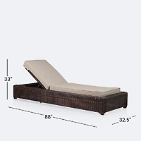 Willow Lounger - Brown Mixed Wicker/Sand Cushion