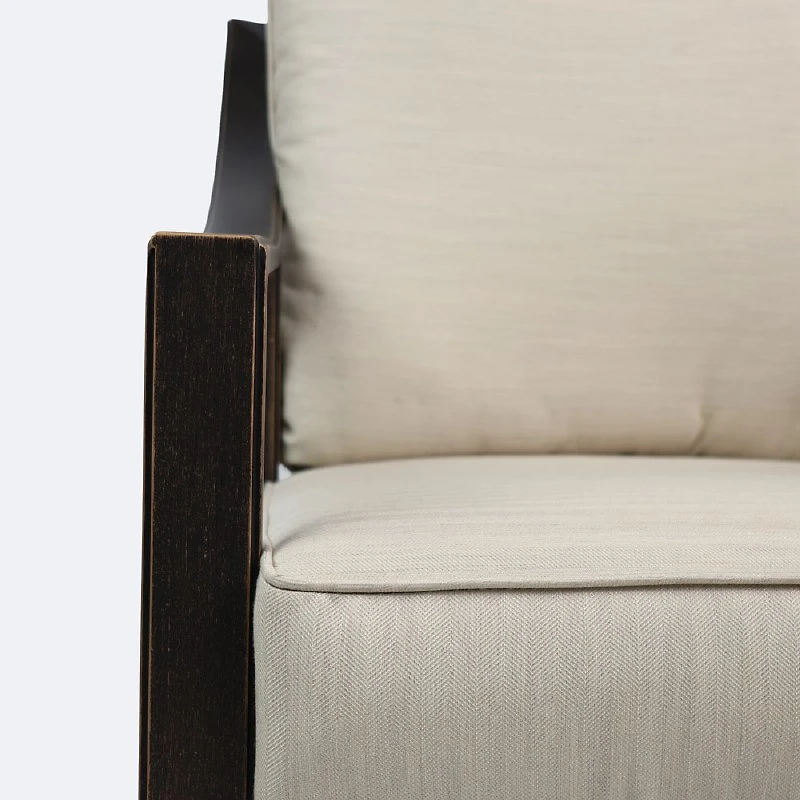 Riviera Rocker Club Chair - Brushed Mahoganny Frame/Cream Cushion