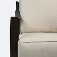 Riviera Rocker Club Chair - Brushed Mahoganny Frame/Cream Cushion