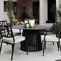 Apollo 48" Round Dining Table - Marble-Look Finish