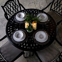 Breeze 60" Round Dining Table - Black Tippet