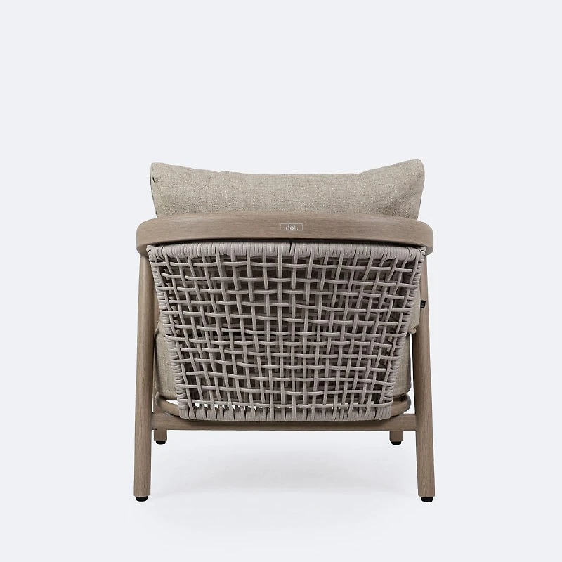 Celine Club Chair - Driftwood Frame, Mushroom Cushions