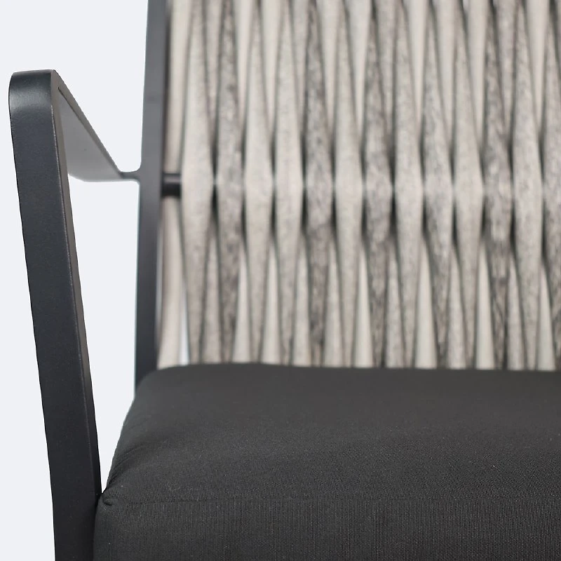 Finn Dining Chair - Black Frame - Carbon Black Cushion
