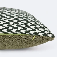 12"x18" Throw Pillow - Olive Velvet Patchwork