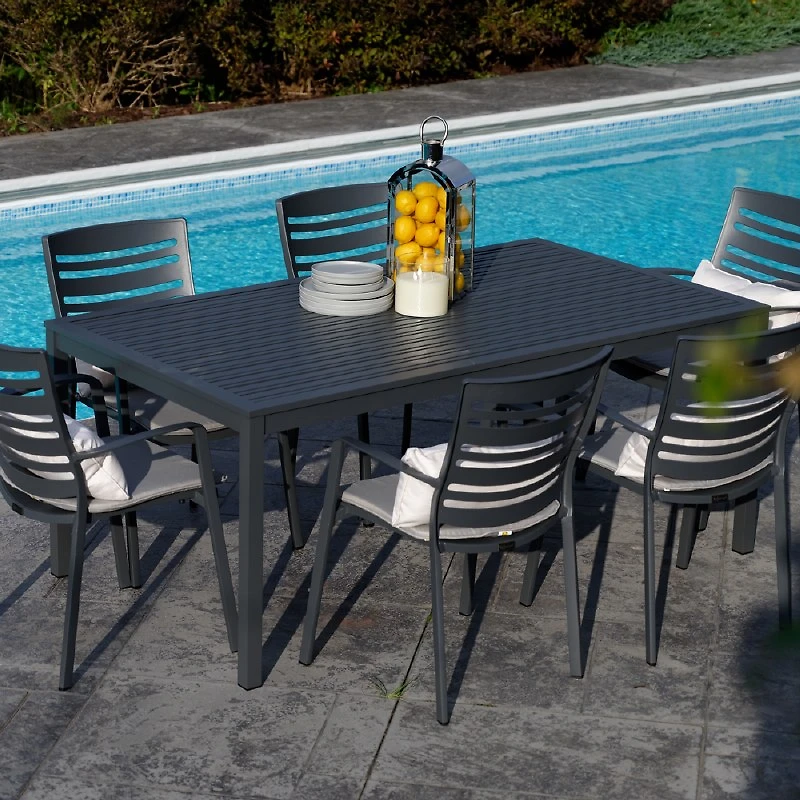 Lexi 40"x70" Rectangle Table - Dark Grey