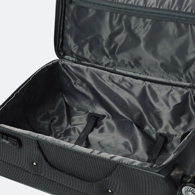 4-Piece Soft Side Spinner Wheels Luggage Set- Grey