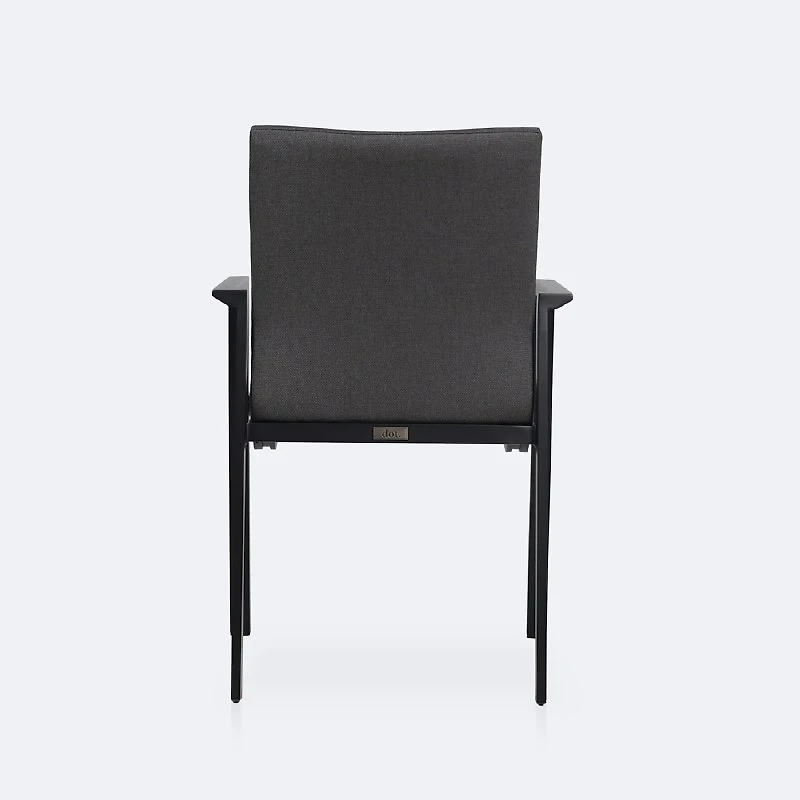 Manhattan Sling Padded Chair - Black Frame / Sunbrella Logan Graphite Sling