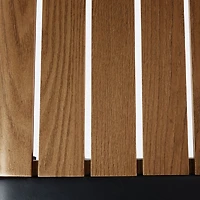 Napa Dining Table - Black Frame - Wood-look Slat Table Top