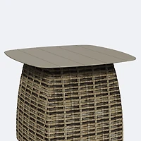 Palm Wicker Set - Taupe Frame / Coffee Wicker / Cream Cushion