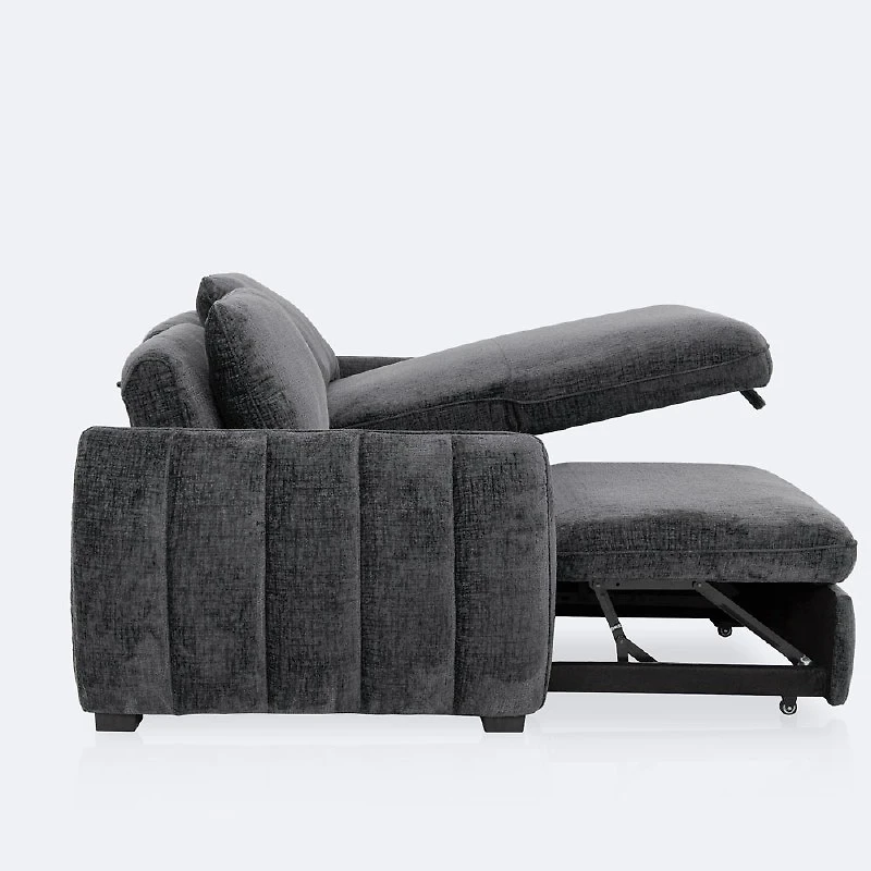Albus Reversible Loveseat Sectional Sleeper - Charcoal