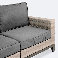 Catalina Loveseat- Taupe/Grey Wicker-Grey Cushions