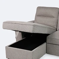 Morris Reversible Sleeper Sectional with Storage Chaise - Taupe
