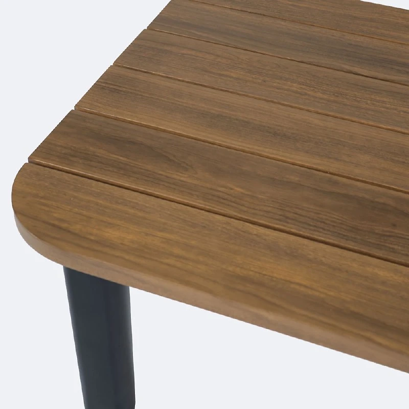 Rumi Sofa Conversation Set with Coffee Table - Woodlook/Black Frame / DotBella Truffle Cushion