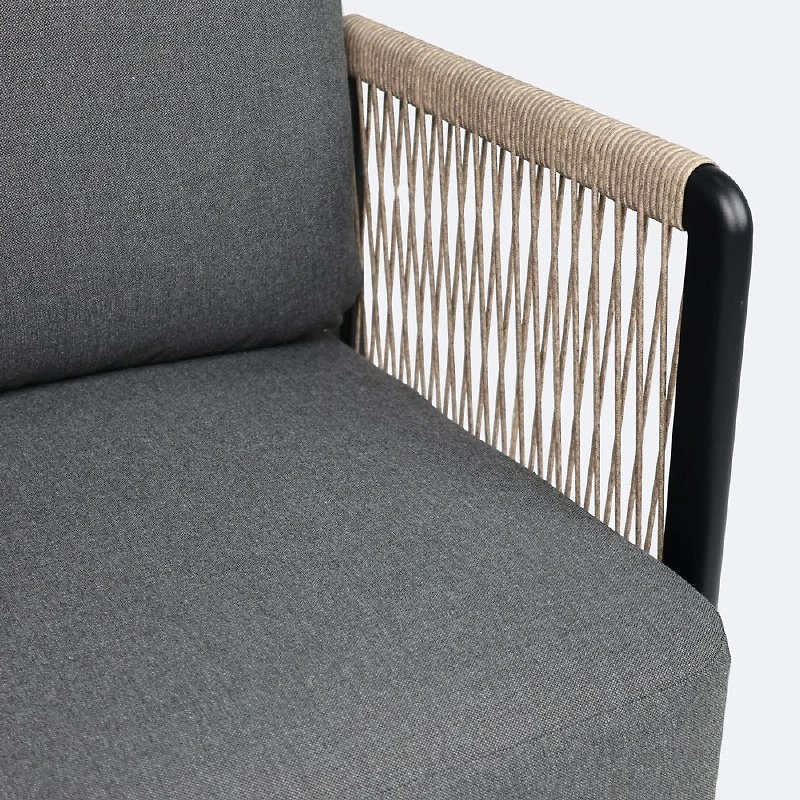 Tova Club Chair - Black Frame, Ash Gray Cushions