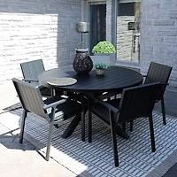 Darwin Round Extendable Dining Table - Black